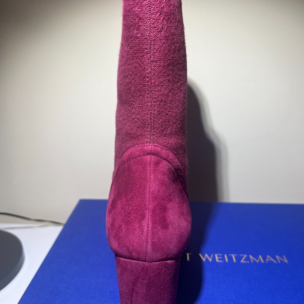 Stuart Weitzman - "The Fifer 80" - Suede Boots - Raspberry Colour - Picture 15 of 15